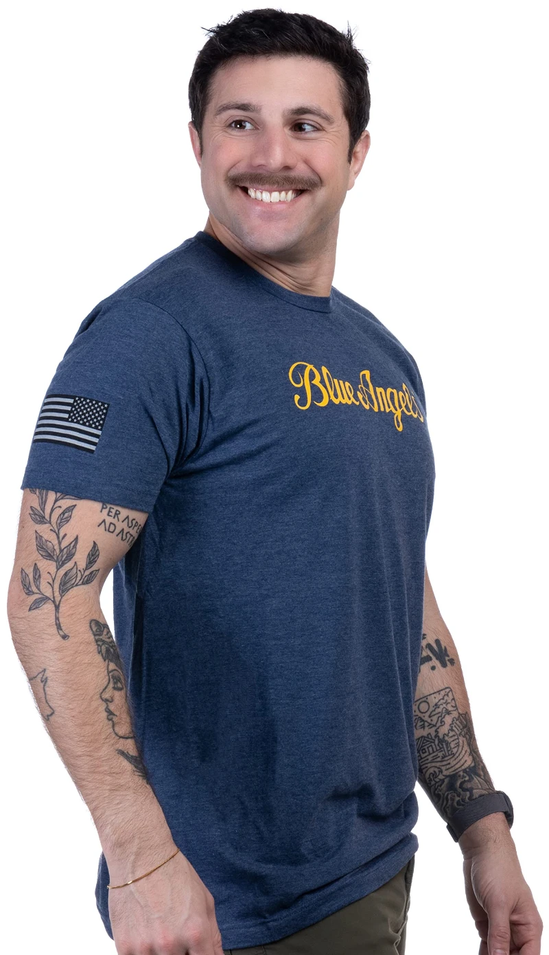 Navy Chest Print & U.S. Military Sleeve Flag Shirt - Naval Veteran Sailor T-Shirt for MenTees Casual O-Neck Short Sleeve Tee Top
