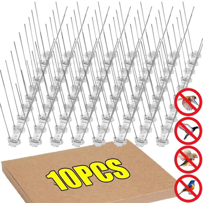 Anti Bird Spikes Pigeons Repellent Outdoor Garden Bird Repeller Squirrel Raccoon Cat Deterrent Spike for Yard Roof Balcony
