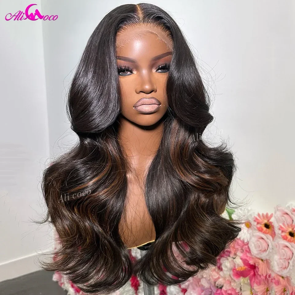 Ombre Lace Front Wig Human Hair Brown Colored Omber Lace Frontal Wigs Human Hair Body Wave 13x4 Front Wig 200 Density For Women