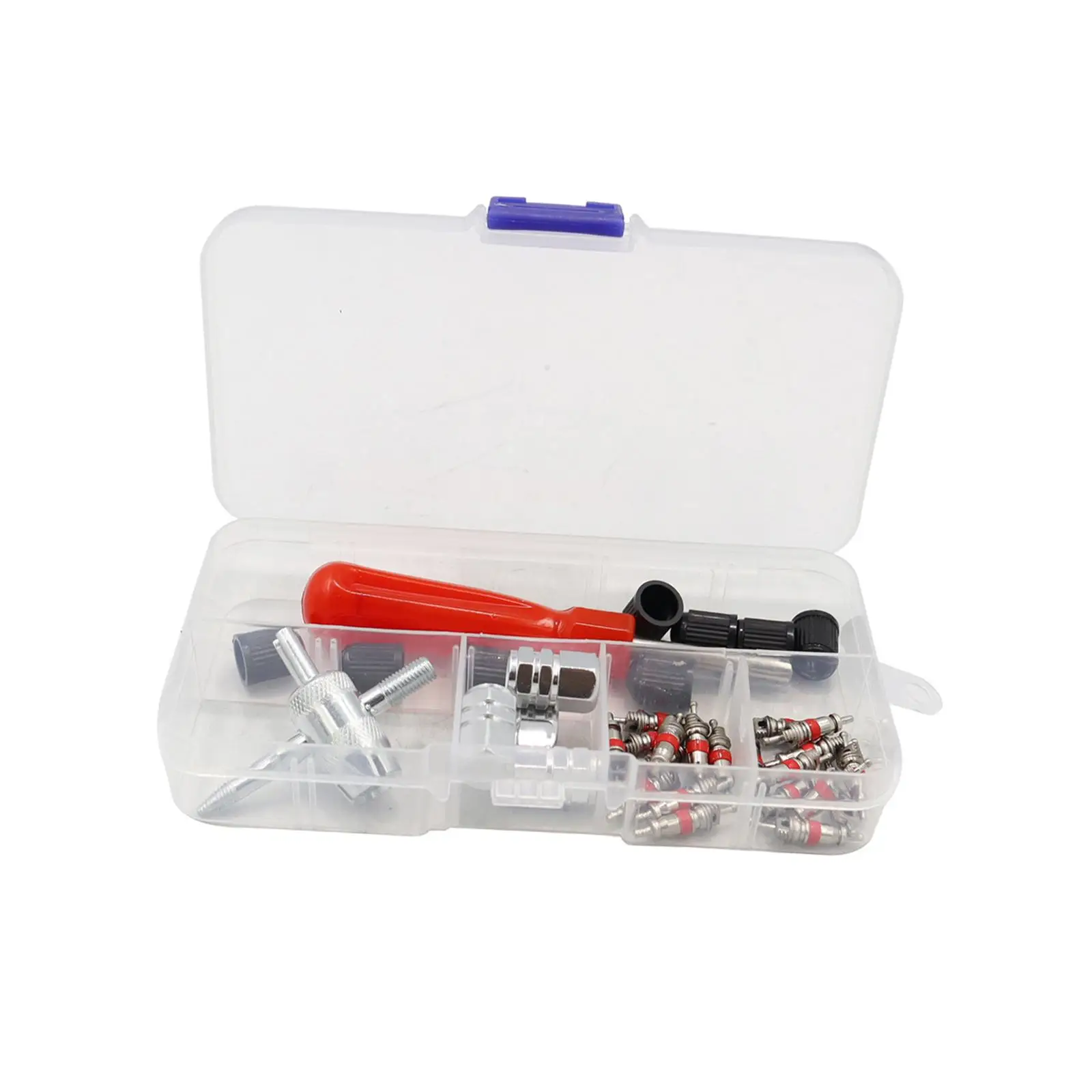 Tire Valve Stem Puller Tools Set Tire Repair Tool Sturdy Vehicle Repair Parts Practical 4 Way Valve Tool with Storage Box