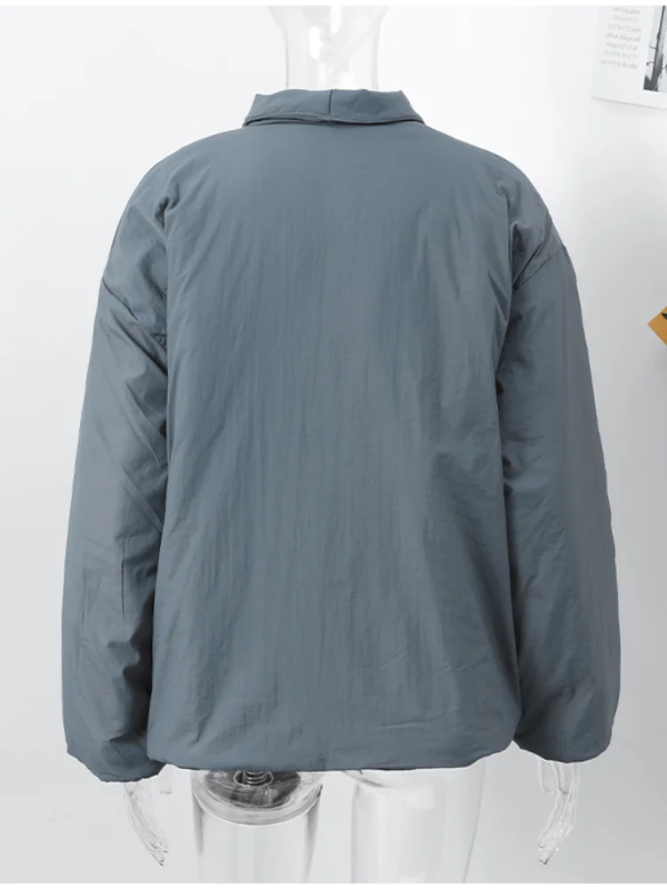 

Женское хлопковое пальто на шнуровке, серая свободная Длинная женская куртка в стиле ретро, новинка сезона осень-зима 2024, плотная верхняя одежда для поездок