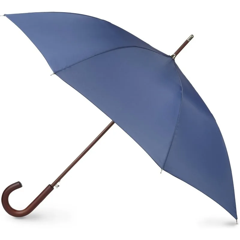 

Auto Open Umbrella Classic Wooden J Stick Handle with Easy Grip - Windproof, Rainproof and Durable Canopy Design