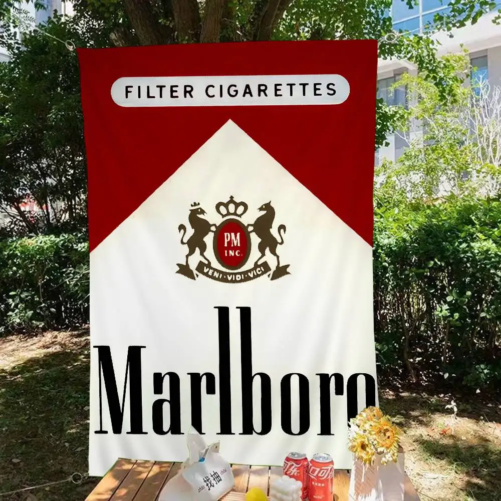 Vintage M-MarlboroS Marken-Banner im INS-Stil für Outdoor-Party-Dekoration und Atmosphäre
