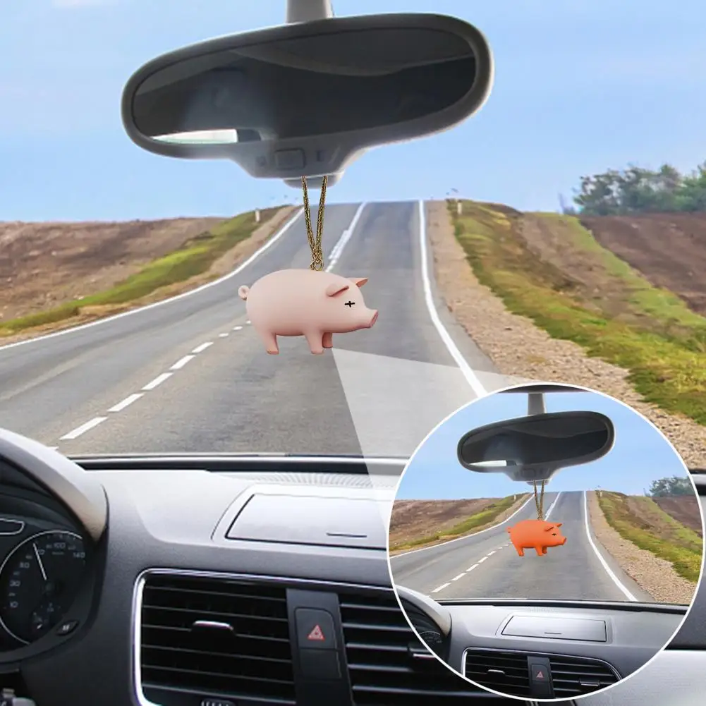 Visual Fatigue Eliminator Cute Pig Pendant Car Decoration Color-changing Roasted Suckling Pig Charm Funny Gypsum Discolored Auto