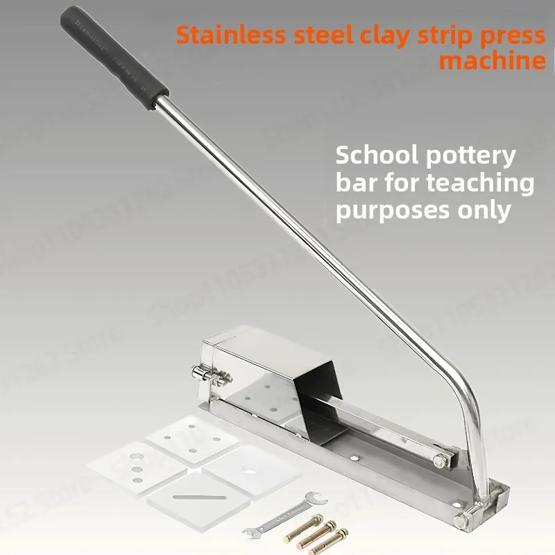 Mud Strip Machine, Stainless Steel Ceramic Clay Strip Forming Press for Pottery Brick Making
