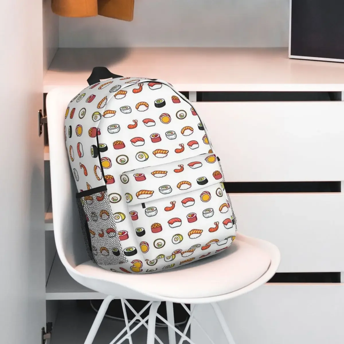 Sushi Nyan Kawaii Comida Mochilas, Adolescente Bookbag, Estudantes Mochilas Escolares, Mochila Laptop, Bolsa de Ombro, Grande Capacidade, Moda