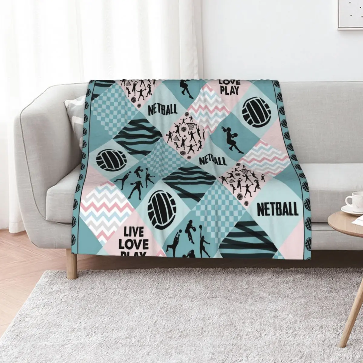NETBALL PATTERN CROSS Throw Blanket Luxury St Hairys Weighted Luxury Designer Giant Sofa Flannel Blankets