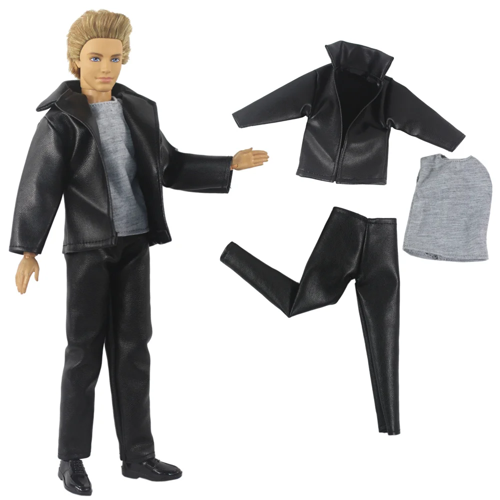 1 Set Doll Clothes Leather coat Outfit for 12 inch Ken Doll Many Style for Choice A02