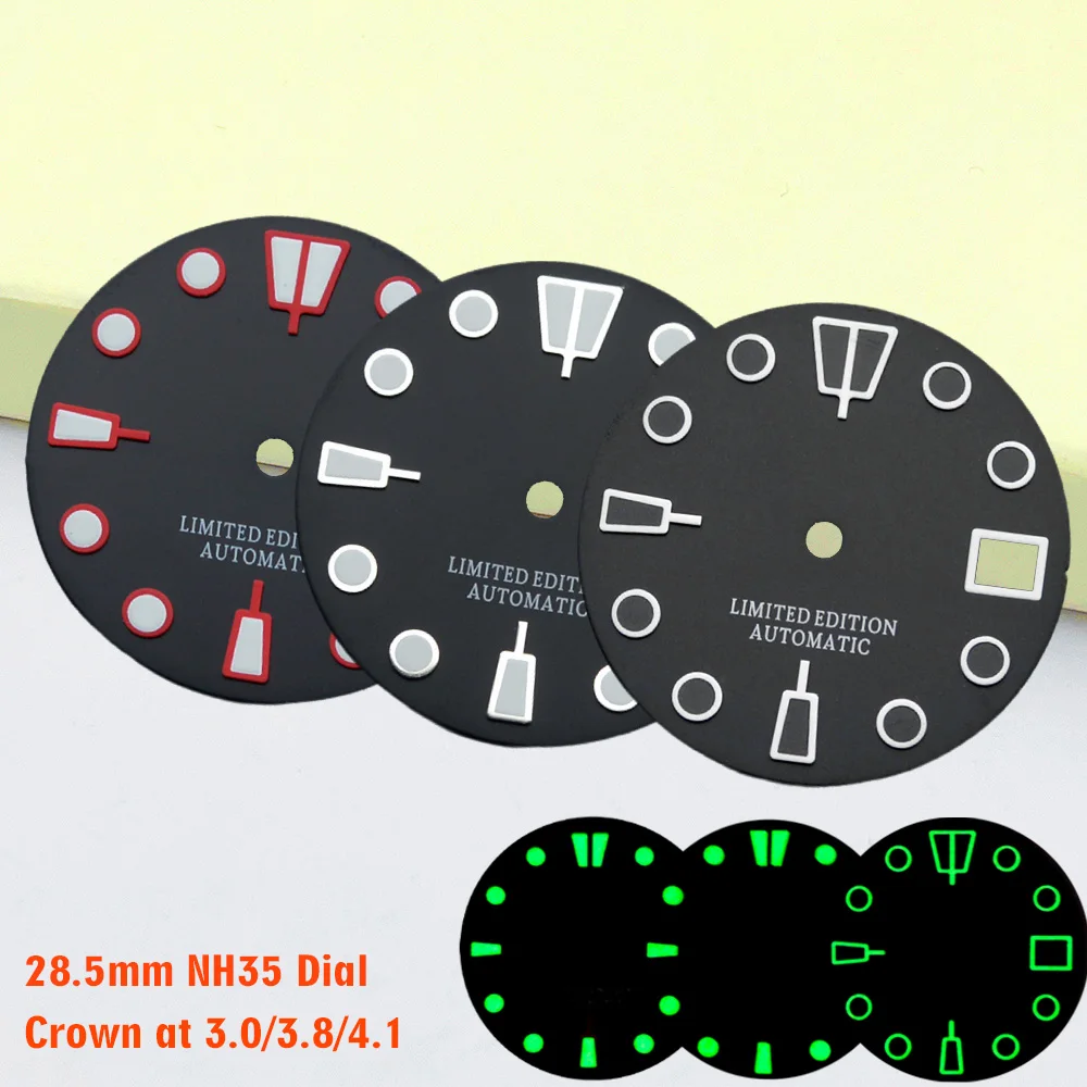 

28.5mm Dial NH35 Wacth Dial fit For NH35 NH36 7S26 4R35 Movement SKX007 SPRD 6105 Tuna SPB185 SPB187 Watch Cases Watch Dial