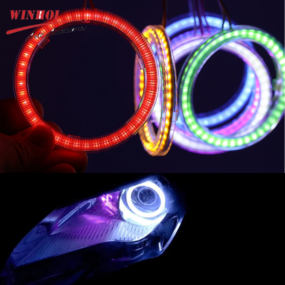 Led Angel Eyes White Red Blue Yellow Moto Halo Ring Light Angel\'s Eye Headlamp DRL Daytime Running Lamp Led Bulb Car Accessories