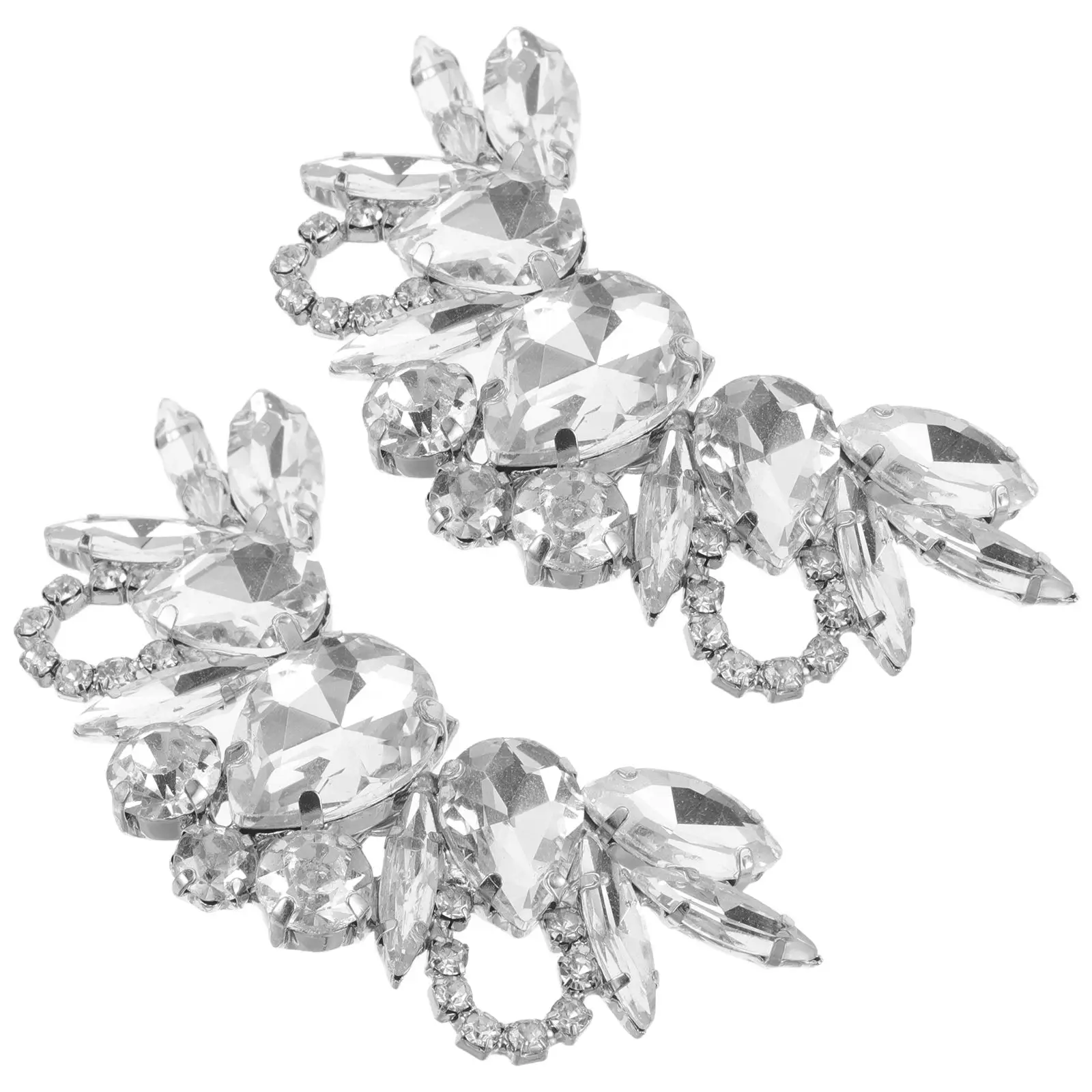 

2 Pcs High Heels Buckles Rhinestone Wedding Shoe Clips Decorative Charms Show Accessories Decorations Embellishments