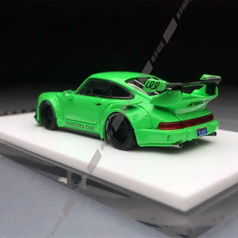 Star Model 1:64 RWB 964 GT Neon Green wide body Collection die cast alloy car model decoration gift