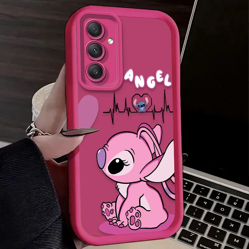 Disney Stitch Silicone Case for Samsung Galaxy A25 A15 A55 A35 A05 A05S A24 A13 A23 A12 A22 A32 A52 A52S A72 A11 Soft Back Cover