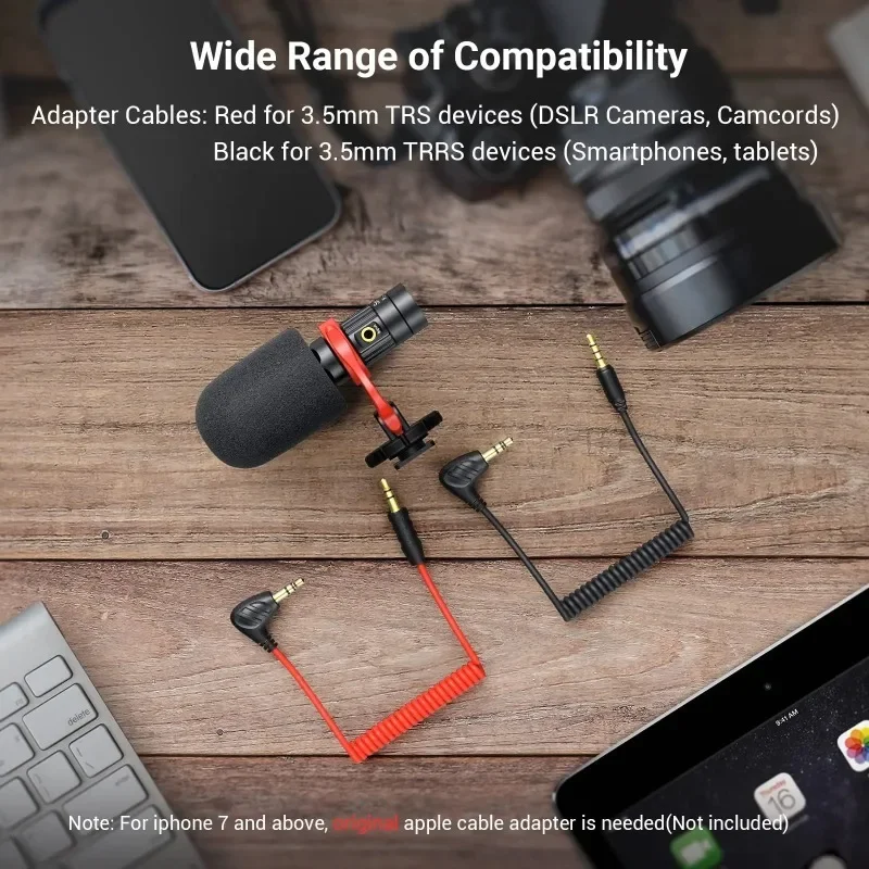 SmallRig S20 On-Camera Microphone with Shock Mount Video Microphone Stereo Mic for DSLR Cameras for iPhone and Smartphones