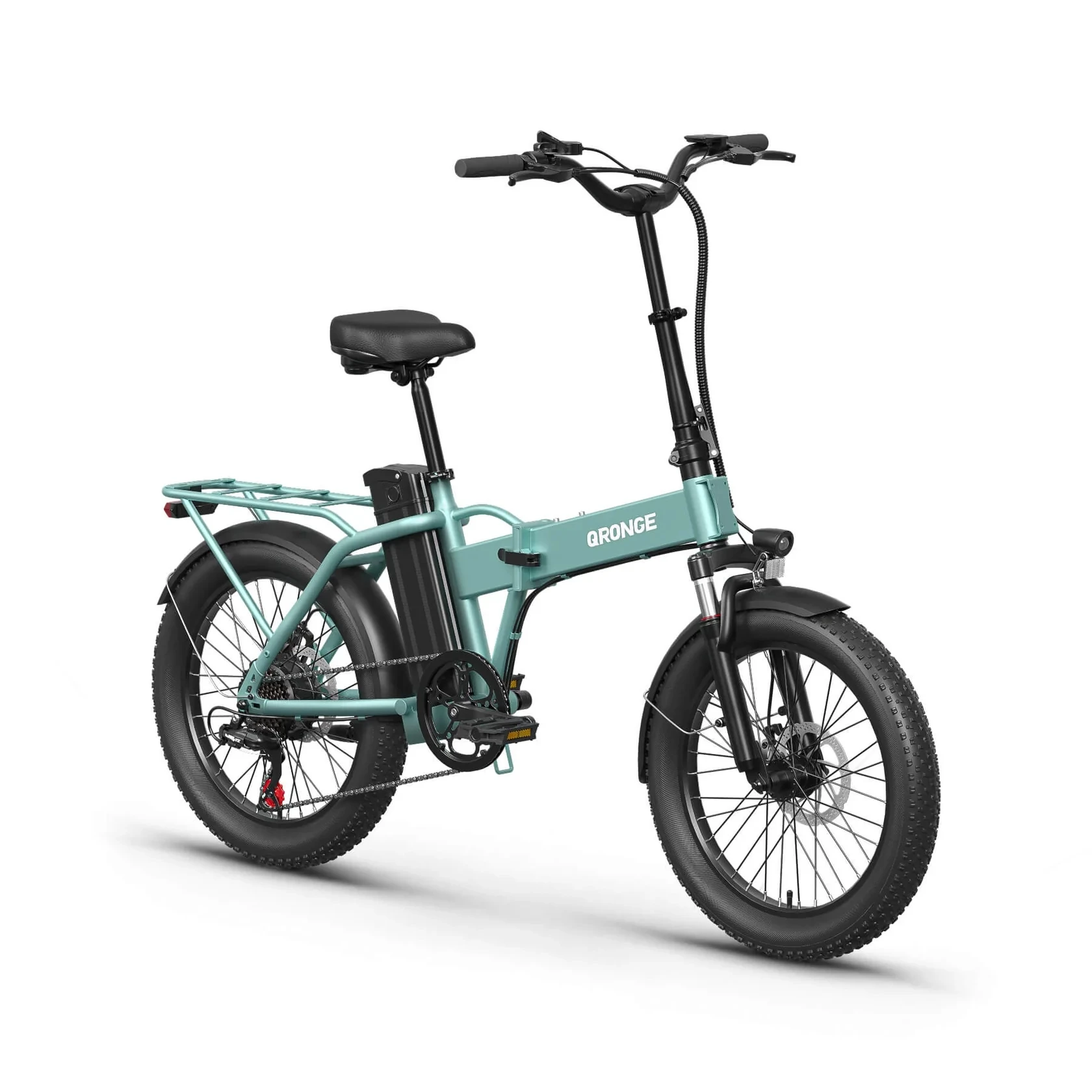 QRONGE Waterfall Folding Electric Bicycle 48V 13.5AH 20' Fat Tire Electric Bike 70 Max Miles E-bike Commute