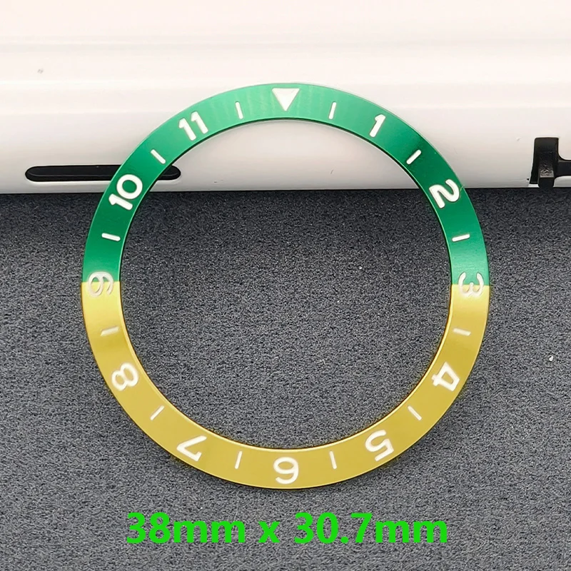 38mmx30.7mm SKX007 Curved GMT Aluminium Bezel Insert Fits SKX007 SKX009 SRPD SUB Watch NH35 NH36 Movement Watch Bezel Ring Parts - view 5