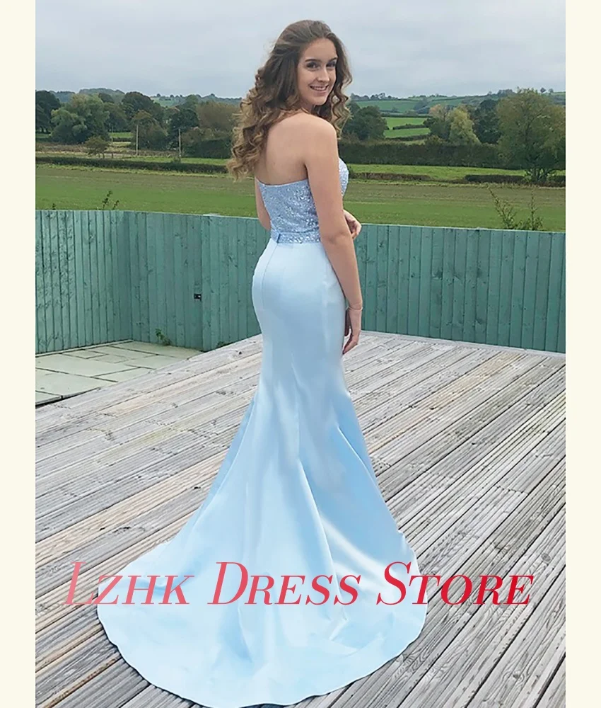 Vestido de noche de cristal de sirena de satén personalizado de alta calidad, vestidos de ocasión a medida hasta el suelo sin mangas con escote en forma de corazón a la moda