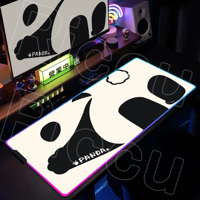 

RGB XXL MousePad HD Kawaii Anime Panda 40x90cm Mouse Pad carpet Large Computer Office PC Game Table Gaming Keyboard LED Desk Mat