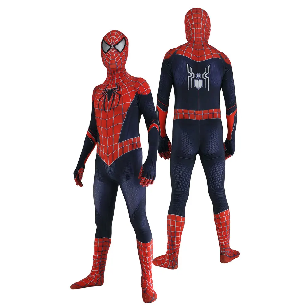 Halloween Homem Aranha Longe De Casa Raimi Terno Híbrido Mais Novo Super-herói Traje Zentai Bodysuit Adulto Crianças Macacão