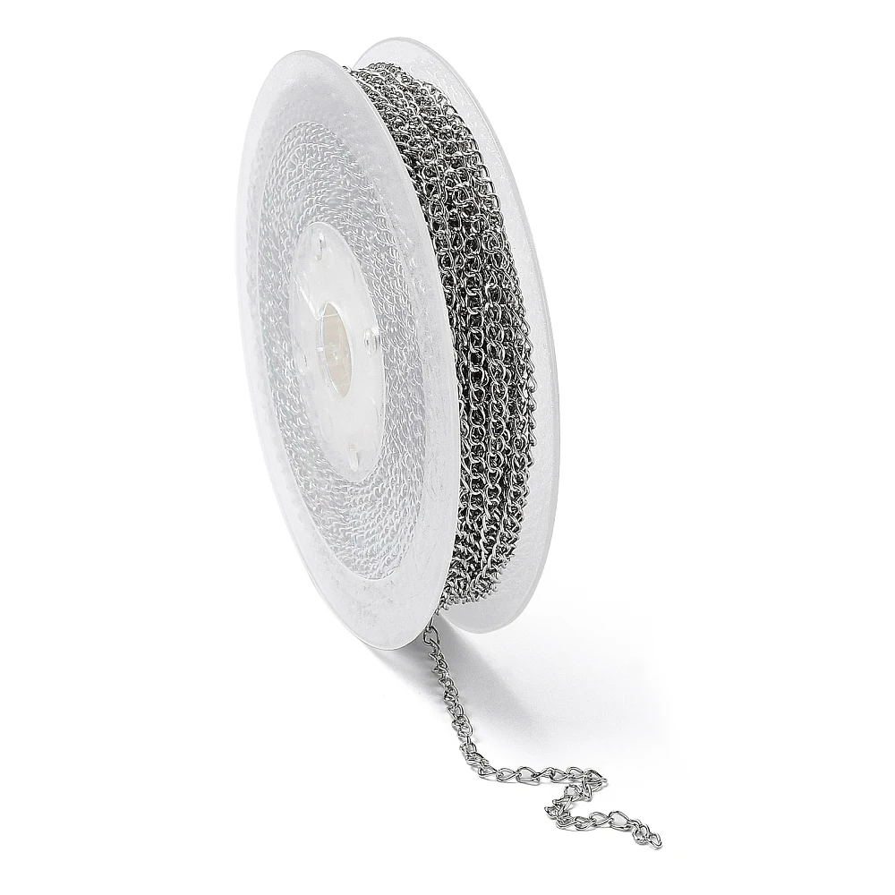 

10 м/рулон, устойчивая к потускнению цепочка Роло Белчер из нержавеющей стали 304, незапаянная, на катушке, для изготовления ожерелий, браслетов и ювелирных изделий