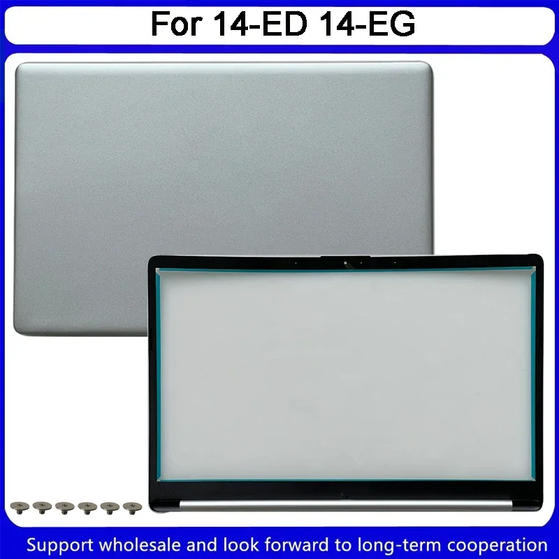 Cubierta trasera Lcd para HP 14-ED 14-EG, bisel frontal con logotipo, M79280-001 plateado, novedad