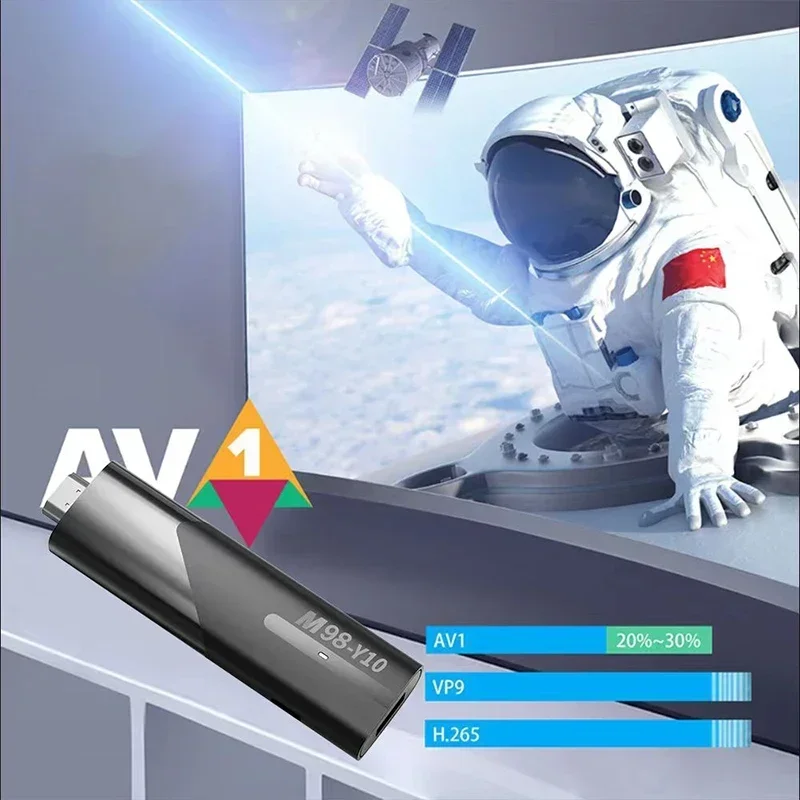 5G Dual Wifi HDR10 6K Pemutar Media Kotak TV M98 Y10 Smart TV Stick Android 13 BT 5.0 ATV Allwinner H618 2.4G