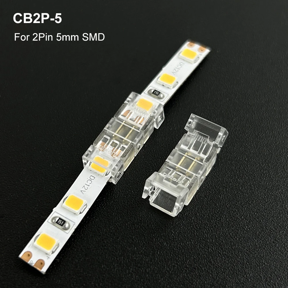 COB LED-Lichtstreifen Transparenter Lötfreier Hutverbinder L-förmige Kristallschnalle Geeignet für 5mm 8mm 10mm 2PIN 3PIN 4PIN – Detail 2