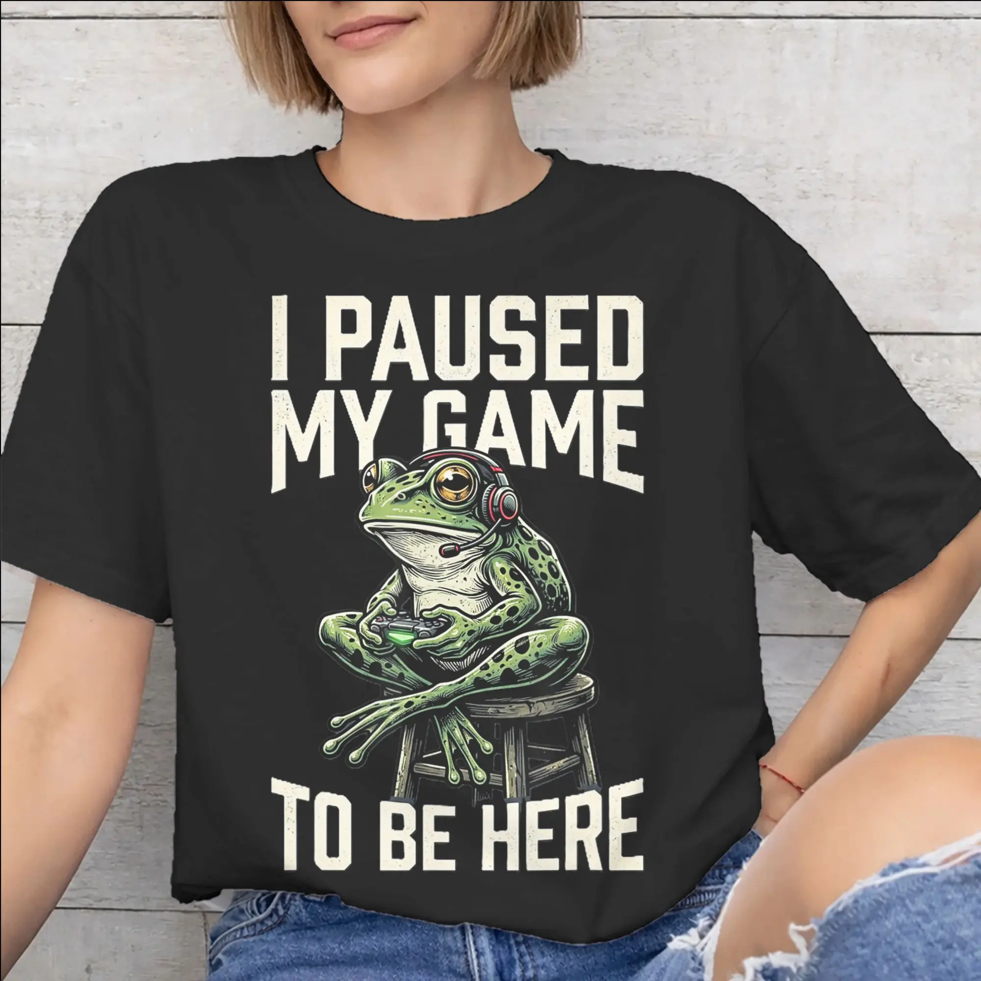 Graphic Printing I Paused My Game To Be Here T Shirt for Men Women  Cotton T-shirts Short Sleeve Tops