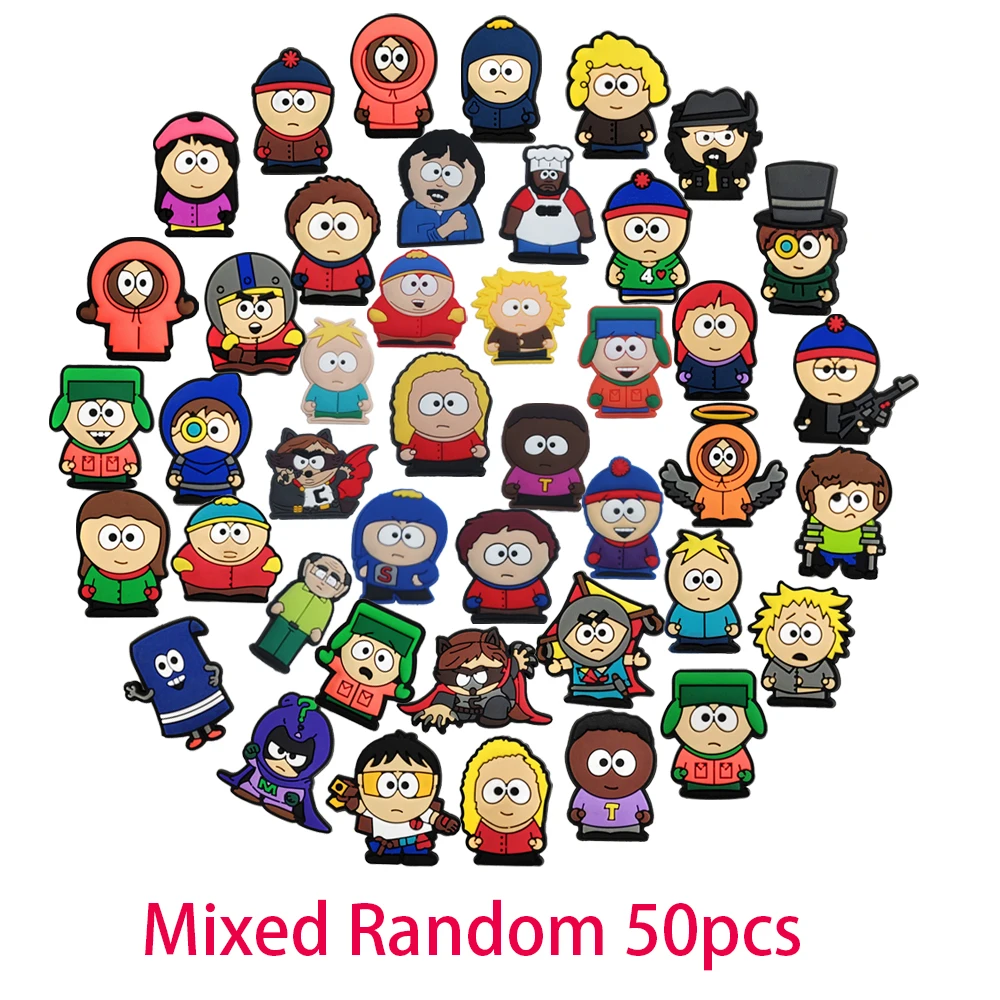 16-100 Stück Niedliche South Park Cartoon-Serie PVC-Schuhzubehör Abnehmbare Wasserdichte DIY-Schuhdekorationen Modische Geschenke – Detail 16