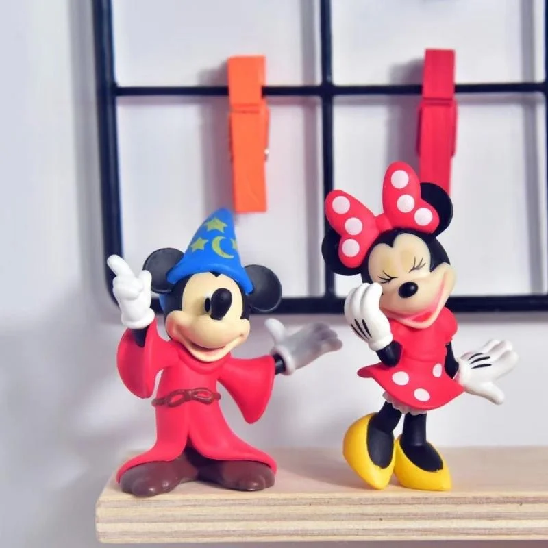 Disney Action i figurki do zabawy miki Mouse Minnie Retro Classic lalki na prezent urocze zabawka z kreskówki figurki Anime zbierania ozdób Model