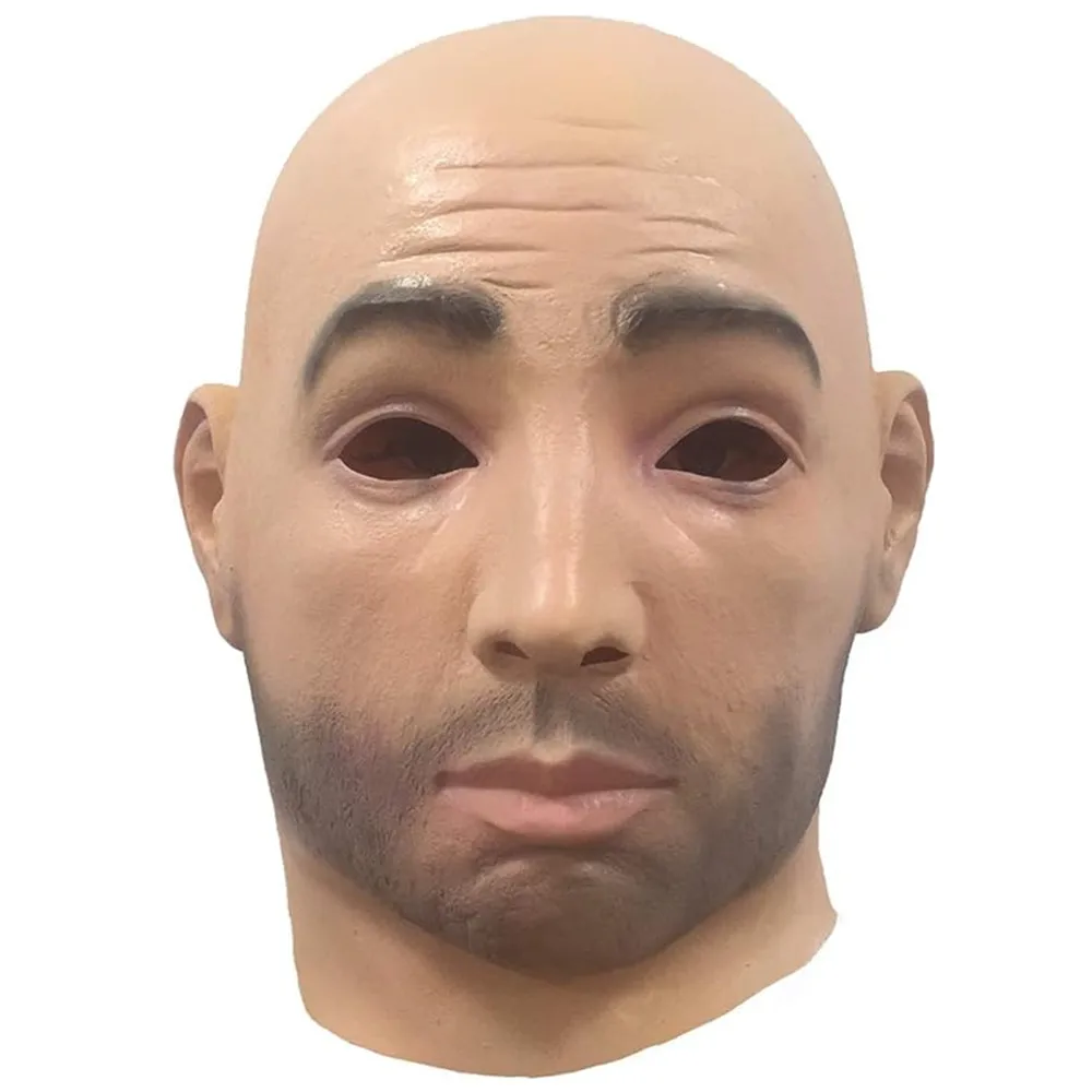 Human Men Latex Mask Realistic Human Face Cosplay Party Costume Halloween Cosplay Mask