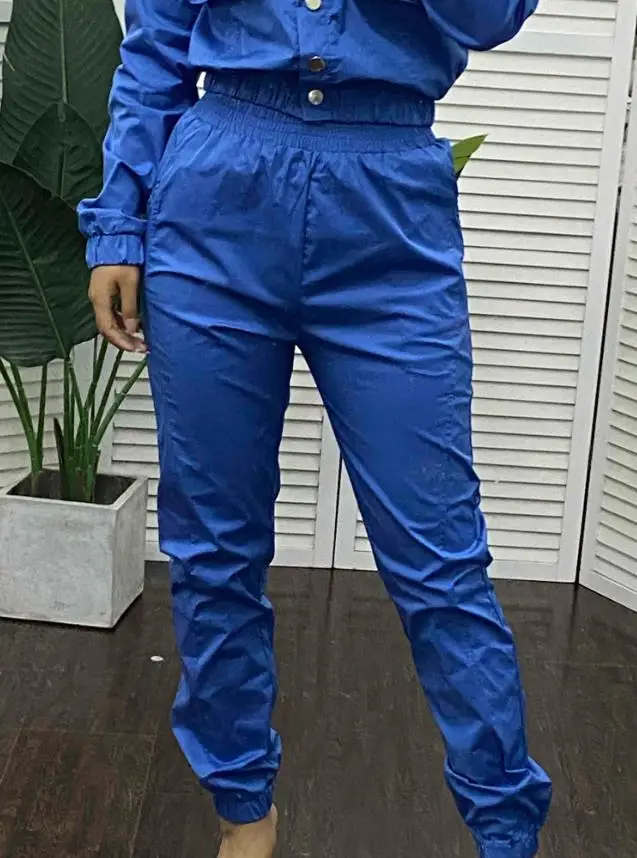 Two-Piece Set for Women 2024 Spring Tracksuit Denim Style Long Sleeve Pocket Button Design Shirt & Elastic High Waist Pants Set