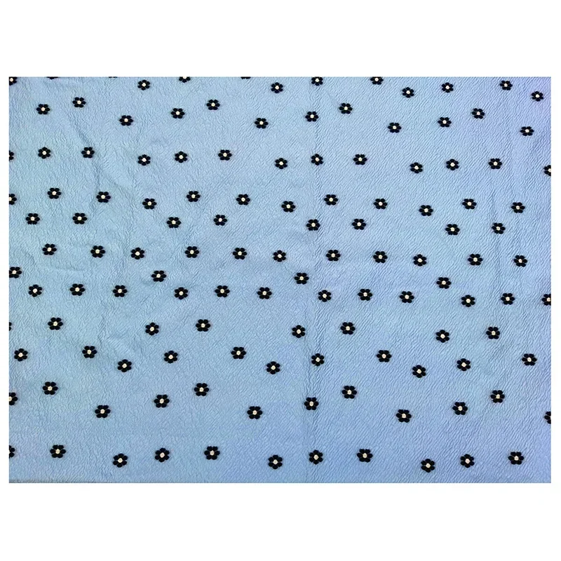 الأورجانزا الجاكار النسيج الربيع الصيف الطازجة فلوريت فستان شفاف قليلا موضة العلامة التجارية الأوروبية تصميم خياطة القماش بالجملة #5