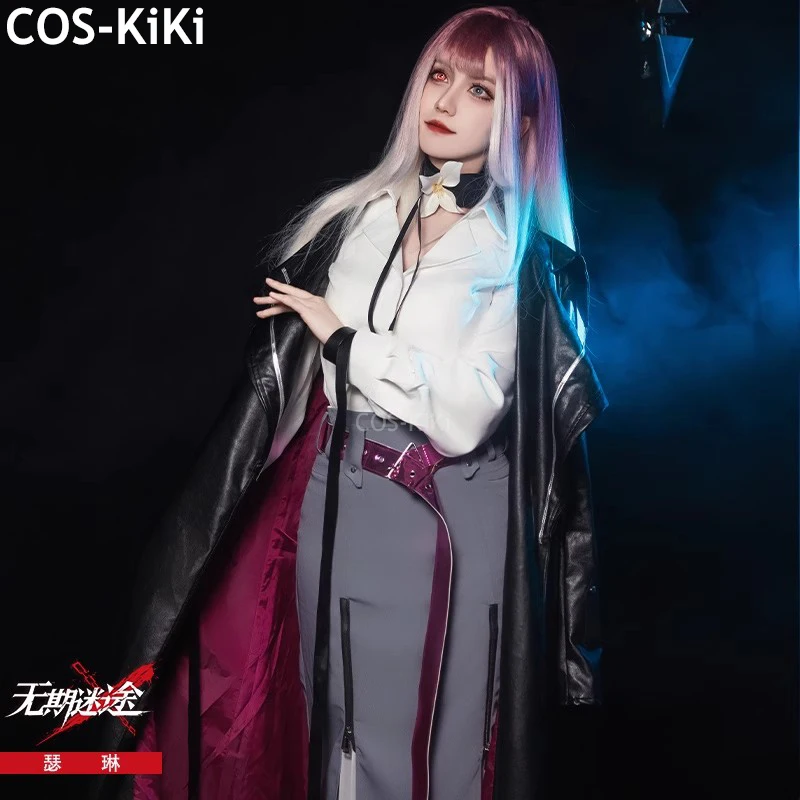 COS-KiKi Anime Path To Nowhere Shalom Game Suit Fishtail Skirt Leather Cosplay Costume Halloween Party Role Play Outfit Women