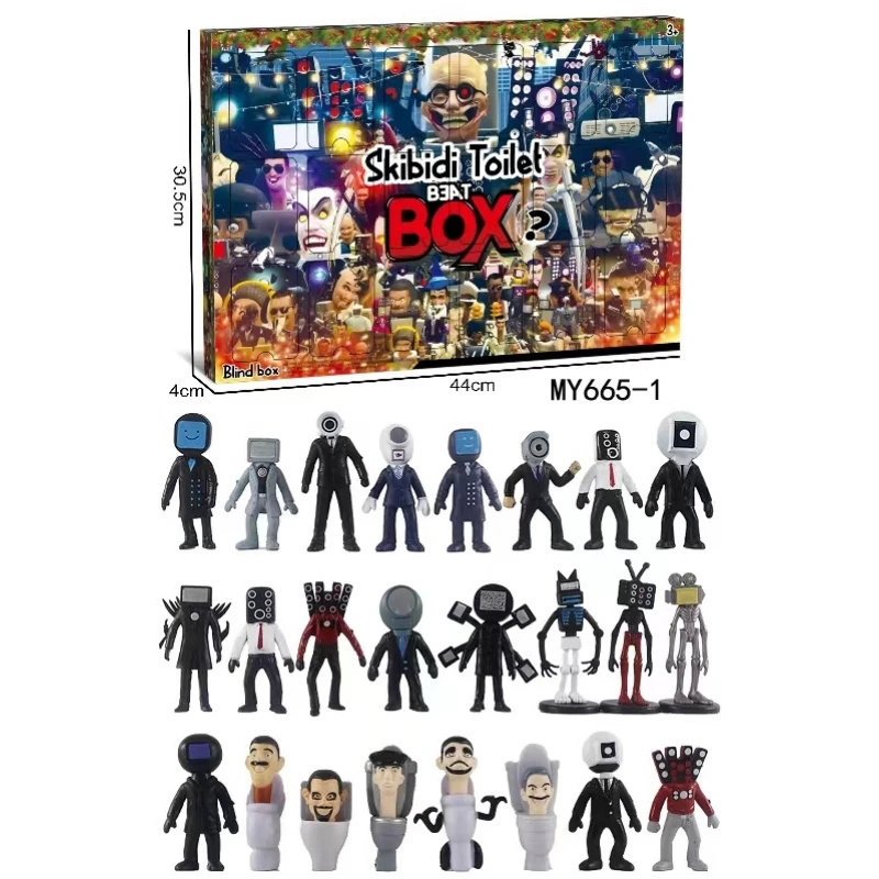 24 Stuks Een Set Skibidi Wc Figuur Mystery Box Blind Box Speelgoed Set Voor Volwassenen Kinderen Fans Kerst Nieuwjaarsgeschenken