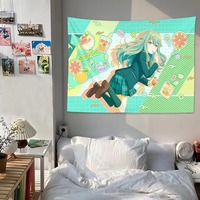 Project Sekai Anime Tapestry Wall Art Hanging Poster Banner Bedroom Decor Aesthetic Cartoon Wall Hanging Polyester Fabric Home