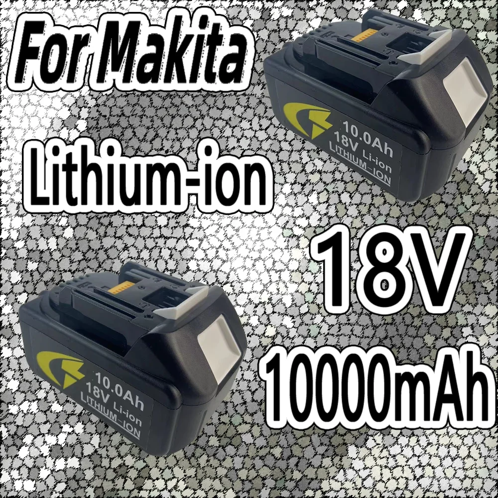 

18V 10.0Ah Rechargeable Battery For Makita Power Tools with LED Li-ion Replacement LXT BL1860 1850 2 battery+LED charger