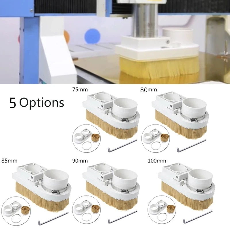 CNC المغزل الأحذية مجمع الغبار غطاء غبار فرشاة 70 مللي متر 75 مللي متر 80 مللي متر 90 مللي متر 100mmقطر مجمع الغبار CNC آلة طحن النقش
