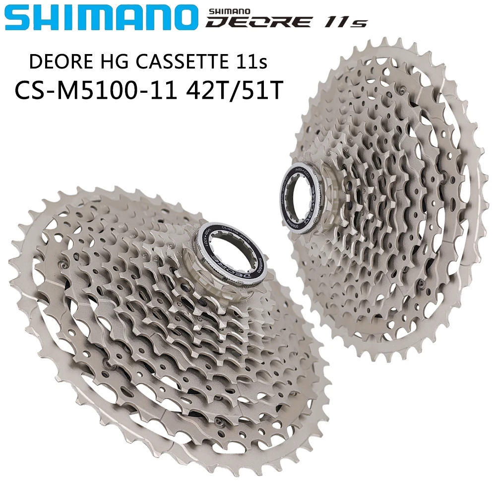 SHIMANO DEORE CS M5100 11 Speed MTB Bike HG Cassette Sprocket 11-42T 11-51T for Mountain Bike Freewheel Original Bicycle Parts