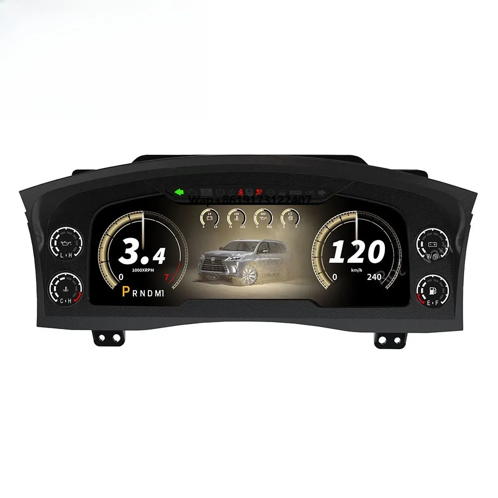 

RoadNavi 12.3 Inch Car Digital Cluster for LX570 2016-2021 Auto Speedometer LCD Dashboard Virtual Cockpit