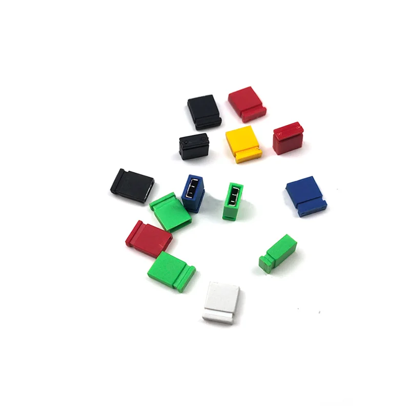 60pcs 2.54mm Pitch Closed Jumper Shorted Cap & Headers & Wire Housings 2.54MM Shunt Red Black Yellow White Green Blue