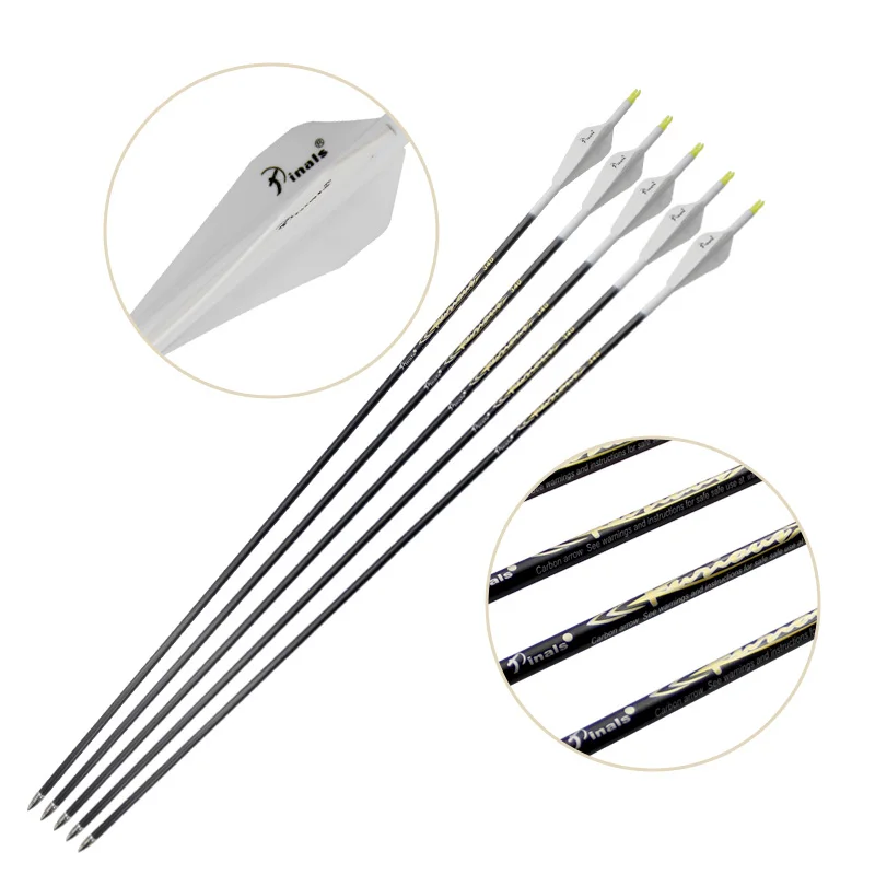 

Archery 6 12 Pcs Pure Carbon Arrow ID 5.2 mm Spine 300 340 Compound Bow Recurve Bow Hunting Shooting 30 Inch