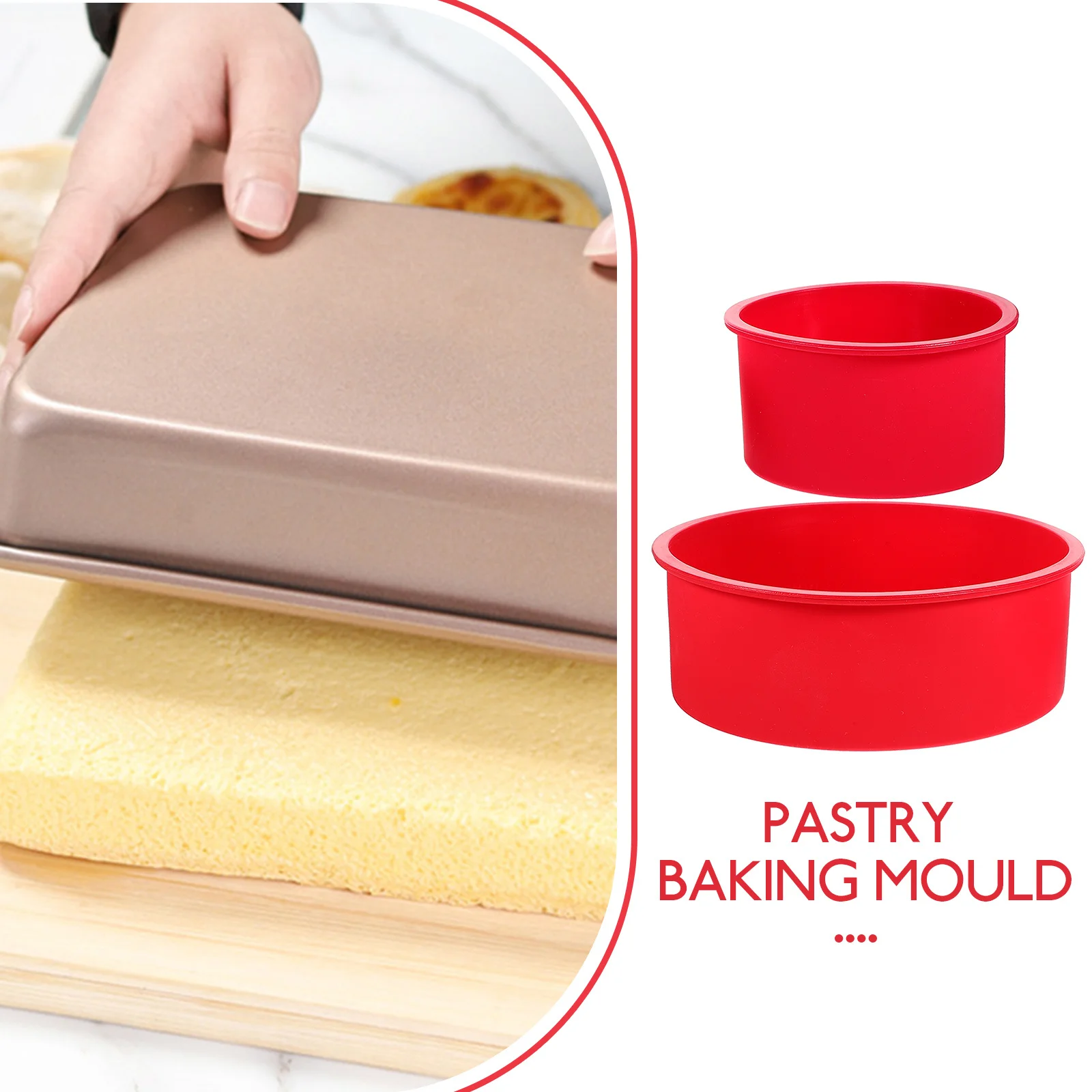 

2Pcs Silicone Cake Molds Round Nonstick Pastry Baking Pan Easy Clean Kitchen Bakeware Cake Bread Cookie Mold