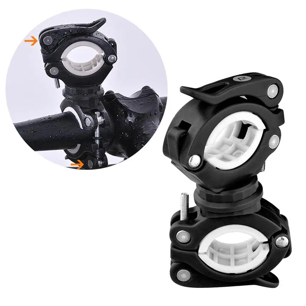 

360 Degree Bike Light Holder Fixing Bracket Brackets Handlebar Flashlight Mount
