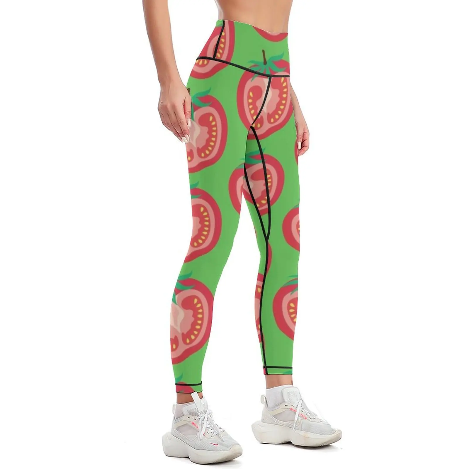 Tomato, Half sliced Leggings Sports female high waist sporty woman push up Womens Leggings