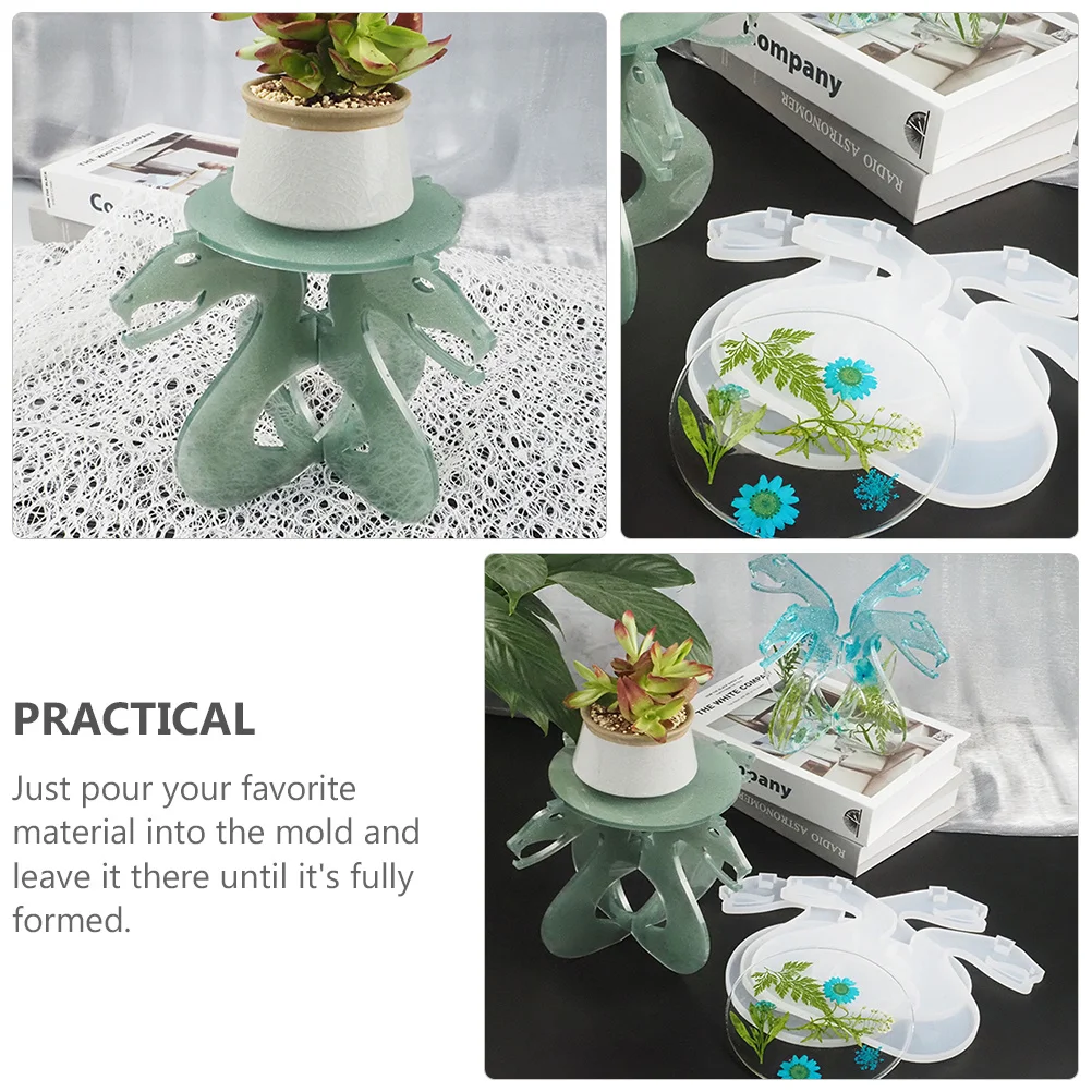 

1Set Snake-Shaped Silicone Mold Mini Flower Pot Rack Crystal Epoxy Mold DIY Storage Display Stand Display Stand