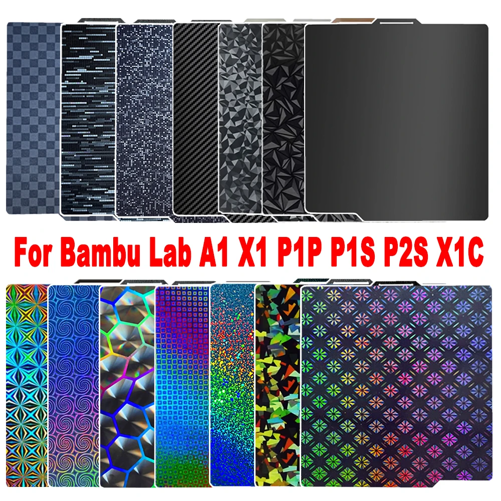 

PEI-пластина для Bambu Lab X1 Carbon P1P P1S P2S A1, термостойкая PEI-пленка 257x257 мм для Bambulab X1 P1P