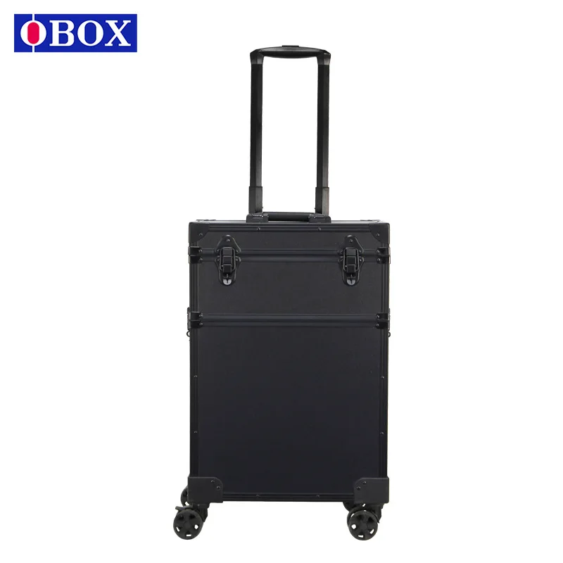 حقيبة مستحضرات تجميل ذات سعة كبيرة بطبقة مزدوجة من المصنع، فنان مكياج احترافي مع مصباح وشم فني للأظافر em