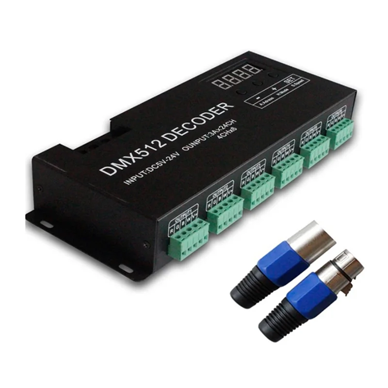 

Декодер ABKN-Digital 24CH RGB RGBW DMX512, контроллер DMX 512 для светодиодных лент RGBW 512