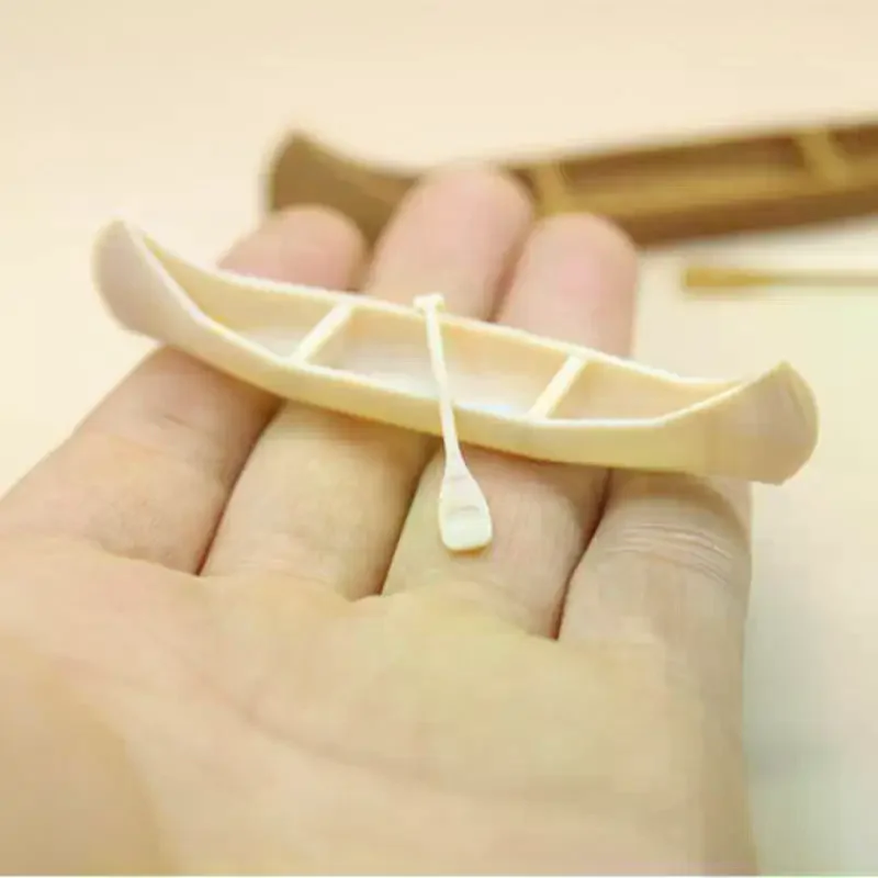 1 Set Office Desktop Figurines Canoe Ornament Dollhouse Plastic Sailing Boat Model Miniature Landscape Home Decoration